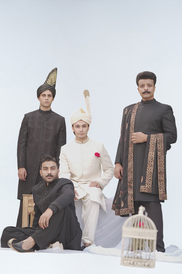 EFSUN BLACK SHERWANI