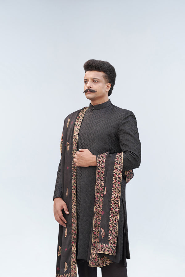 EFSUN BLACK SHERWANI