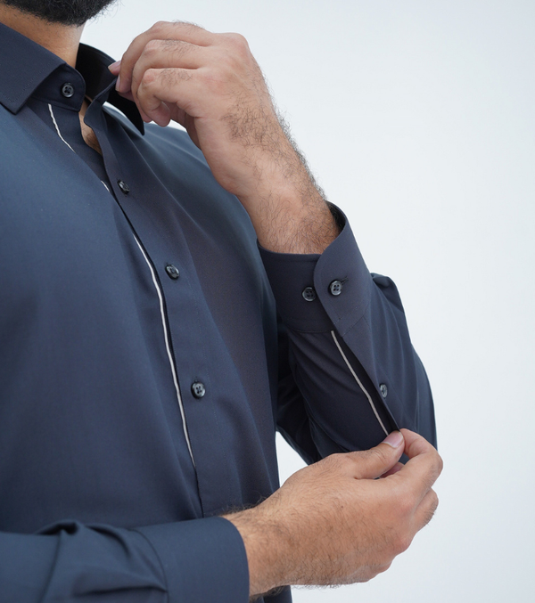 Classic Spread Collar Charcoal Grey