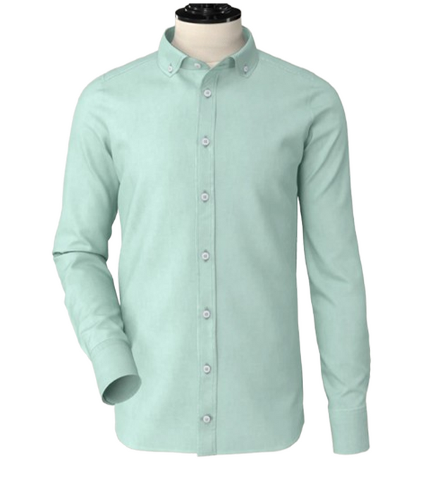 Aqua Green Irish Linen Button Down Shirt
