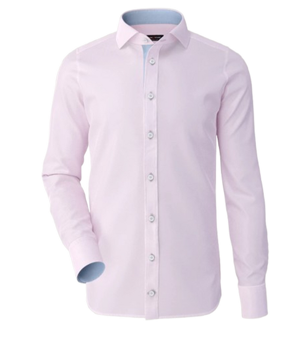 Baby Pink Shirt With Powder Blue Contrast
