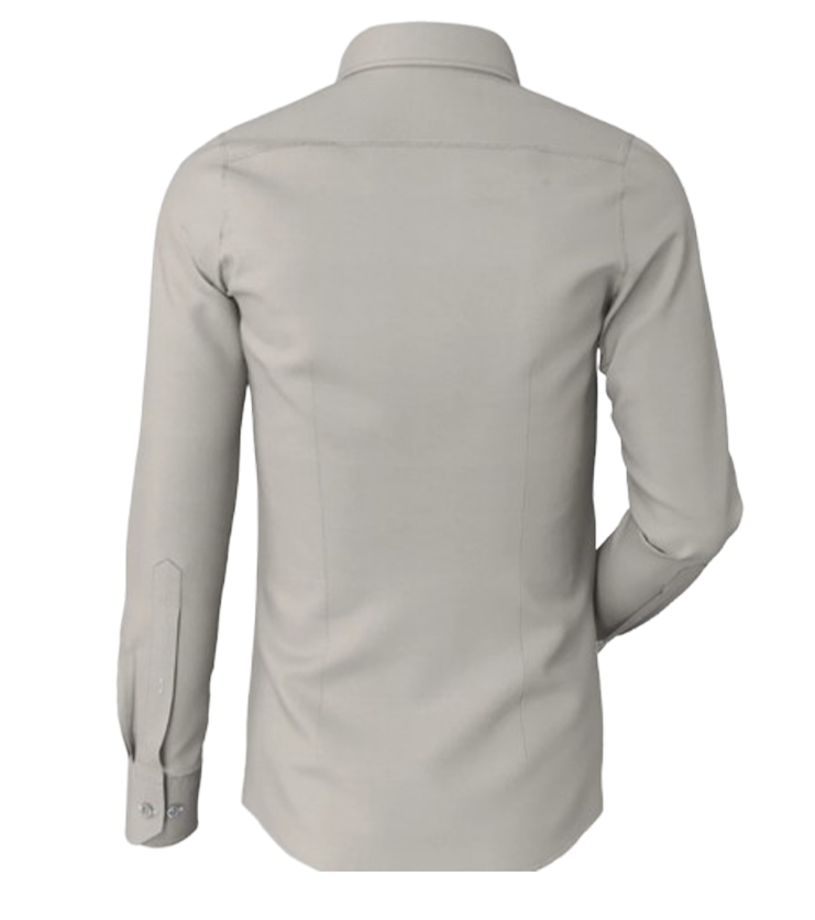 Light Grey Shirt On Ivory Contrast