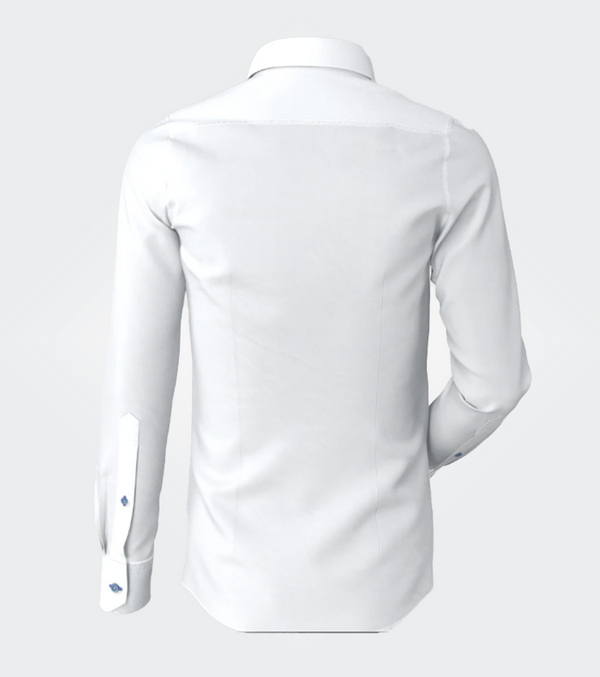 Baby Blue Contrast On White Shirt