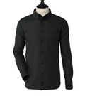 Black Pin Hole Collar Shirt
