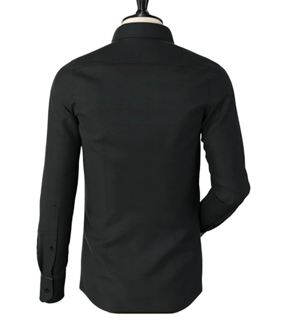 Black Classic Spread Collar Shirt