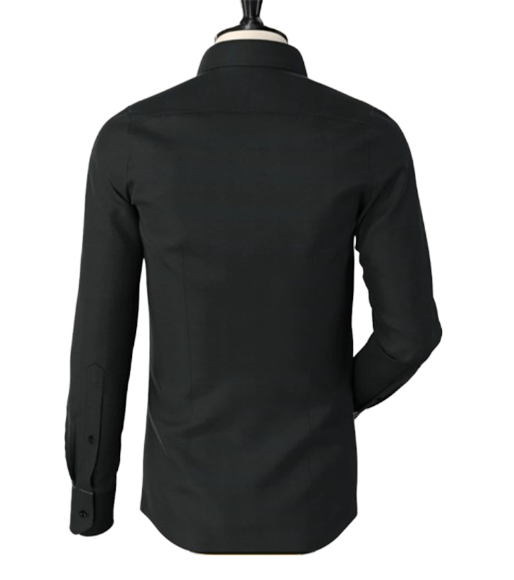 Black Classic Spread Collar Shirt