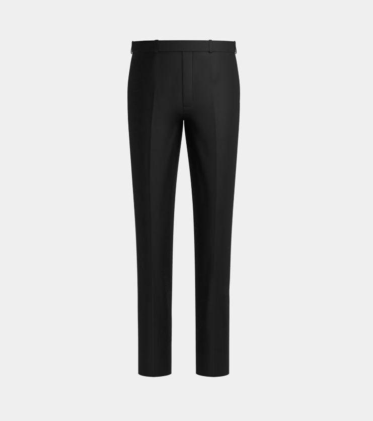 Black Double Breasted Peak Lapel Tuxedo Suit