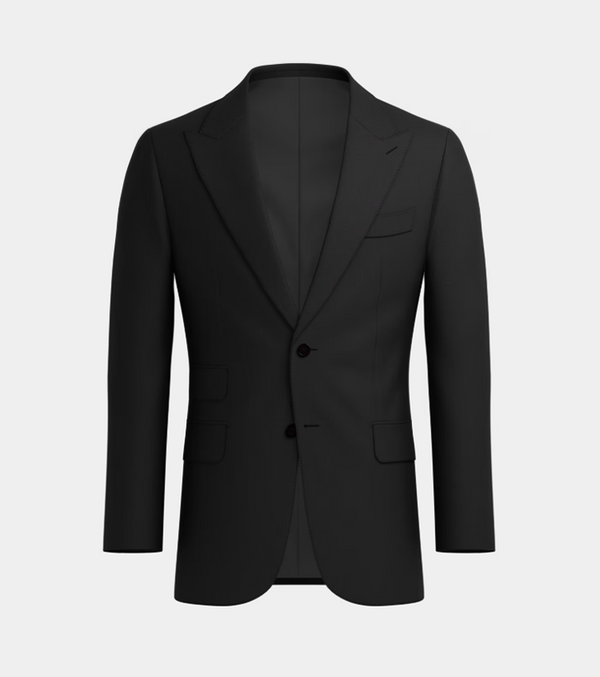 Black Peak Lapel Three Piece Suit