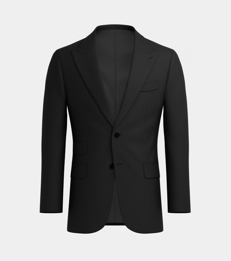 Black Peak Lapel Two Piece Suit
