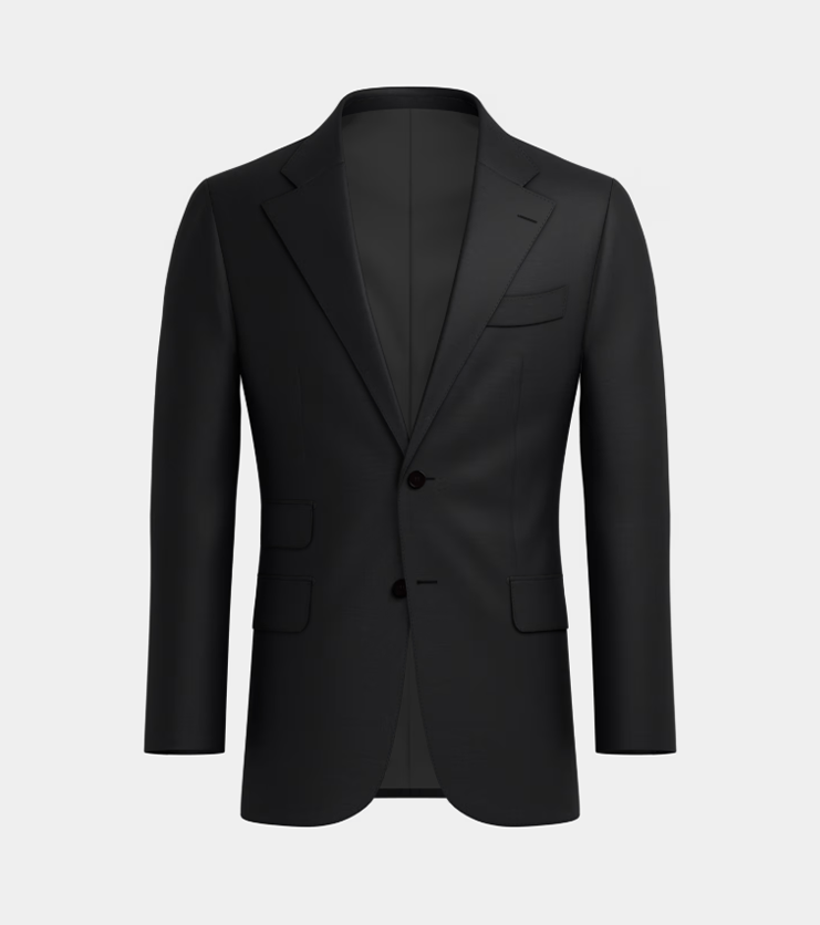 Black Notch  Lapel Two Piece Suit