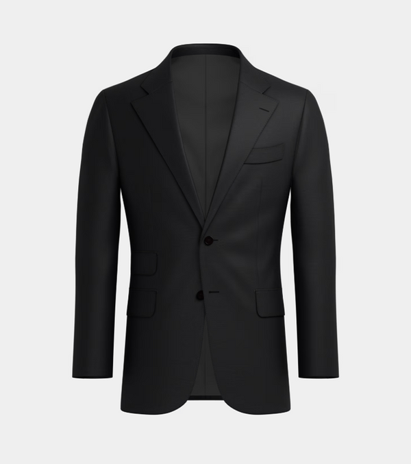 Black Notch  Lapel Two Piece Suit