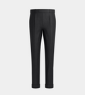Black Single Pleated With Turn Up Pant