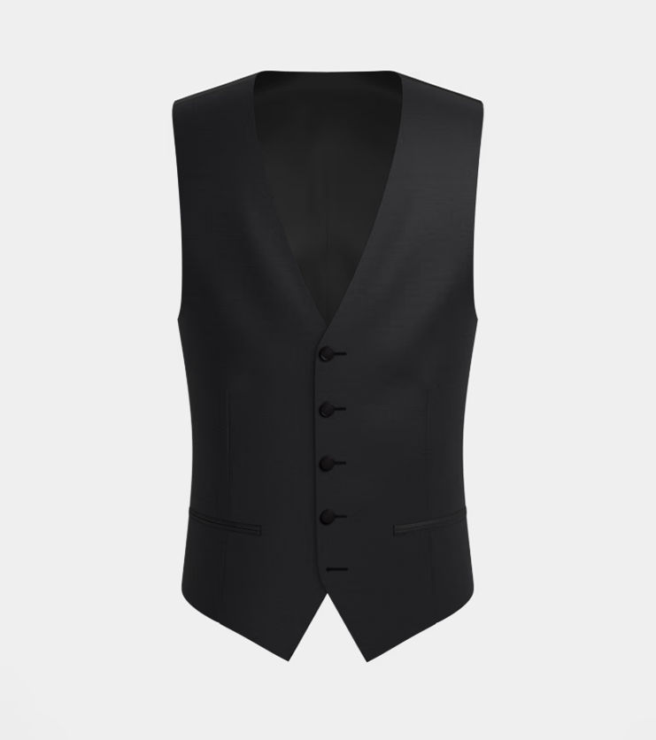 Black Notch Lapel Three Piece Suit