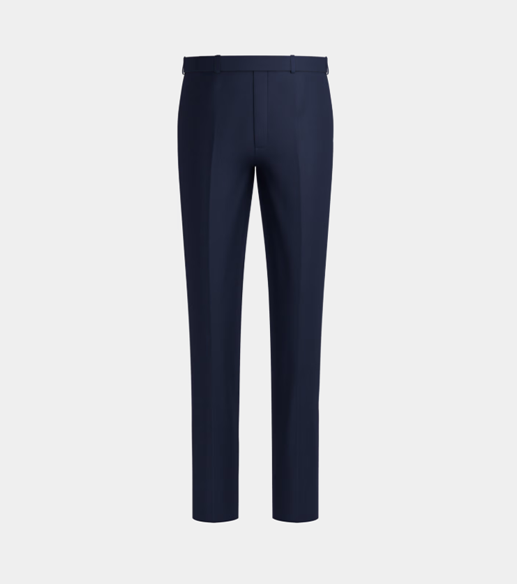 Navy Blue Double Breasted Peak Lapel Tuxedo Suit