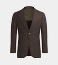 Brown Irish Linen Peak  Lapel  Casual Blazer
