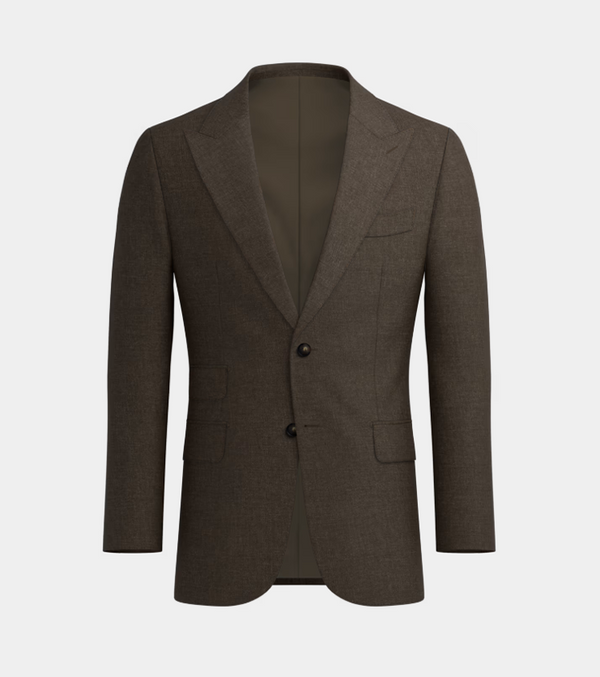 Brown Peak Lapel Three Piece Suit