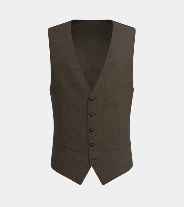 Brown Notch Lapel Three Piece Suit