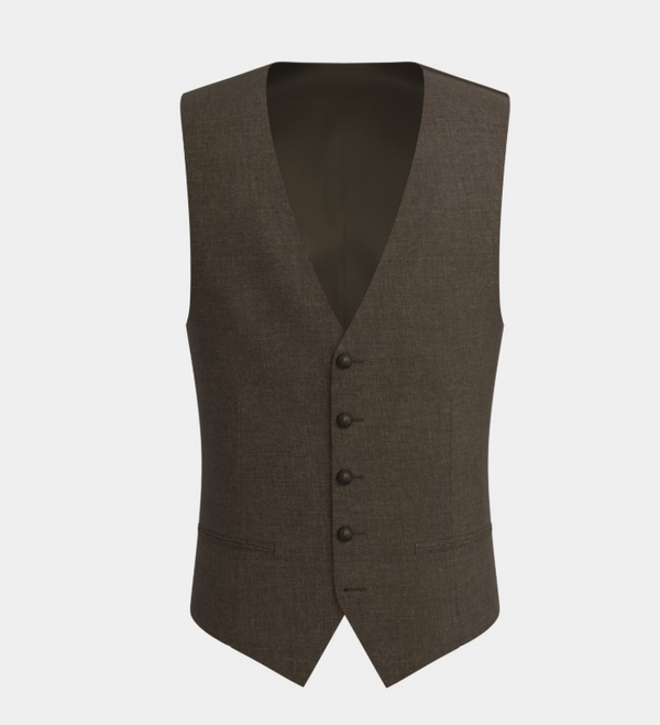 Brown Peak Lapel Three Piece Suit