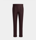 Burgundy Single Pleated With Turn Up Pant