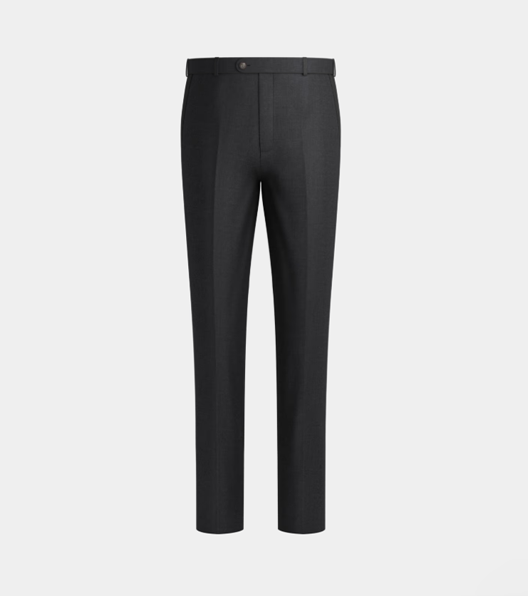 Charcoal Grey  Notch  Lapel Two Piece Suit