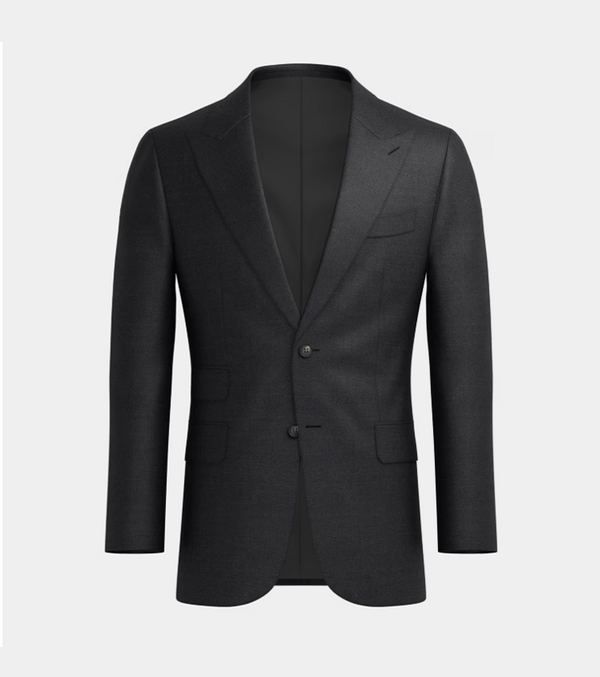 Charcoal Grey Peak Lapel Three Piece Suit