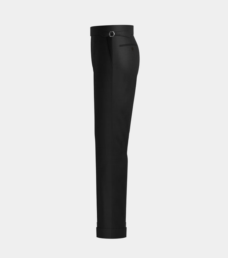 Charcoal Grey  High Waisted Side Adjuster With Turn Up Pant