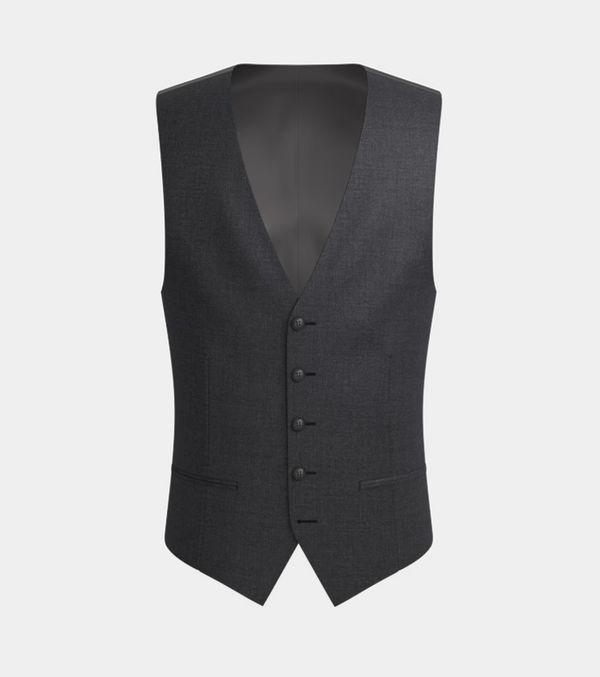 Charcoal Grey Notch Lapel Three Piece Suit