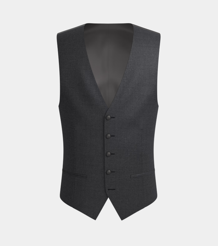 Charcoal Grey Notch Lapel Three Piece Suit