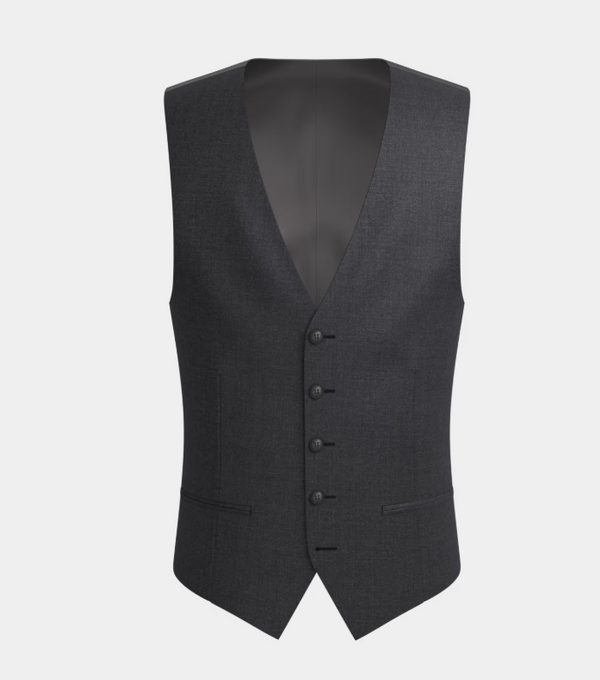 Charcoal Grey Peak Lapel Three Piece Suit