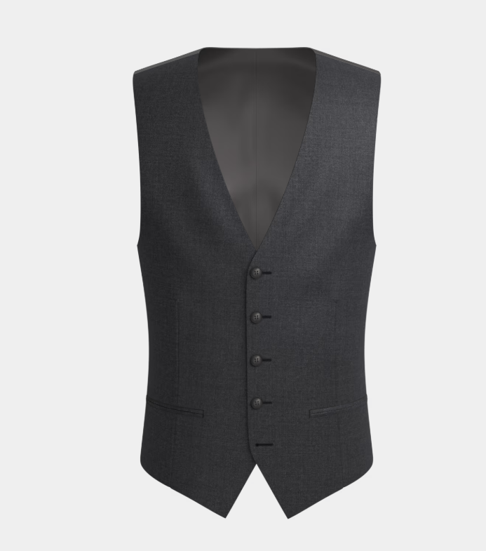 Charcoal Grey Peak Lapel Three Piece Suit