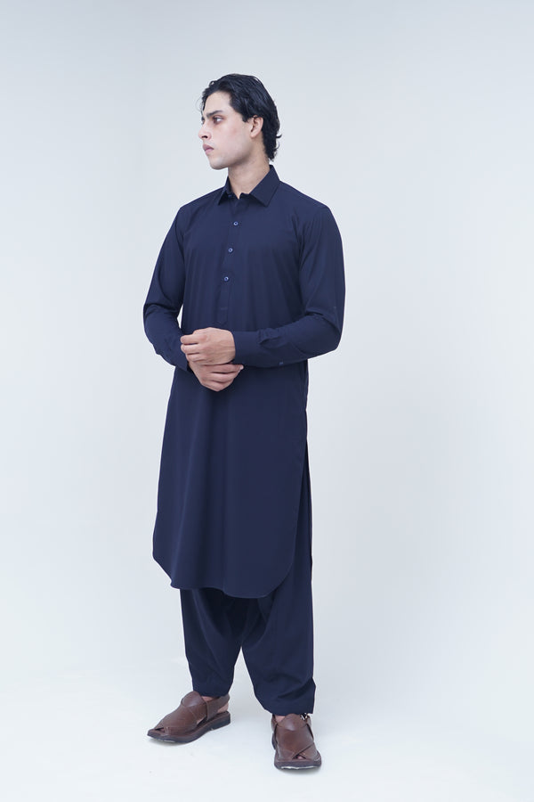 Classic Spread Collar Navy Blue