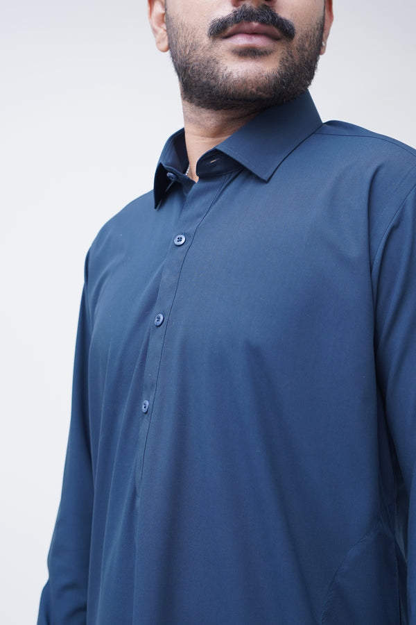 Classic Spread Collar Teal Blue