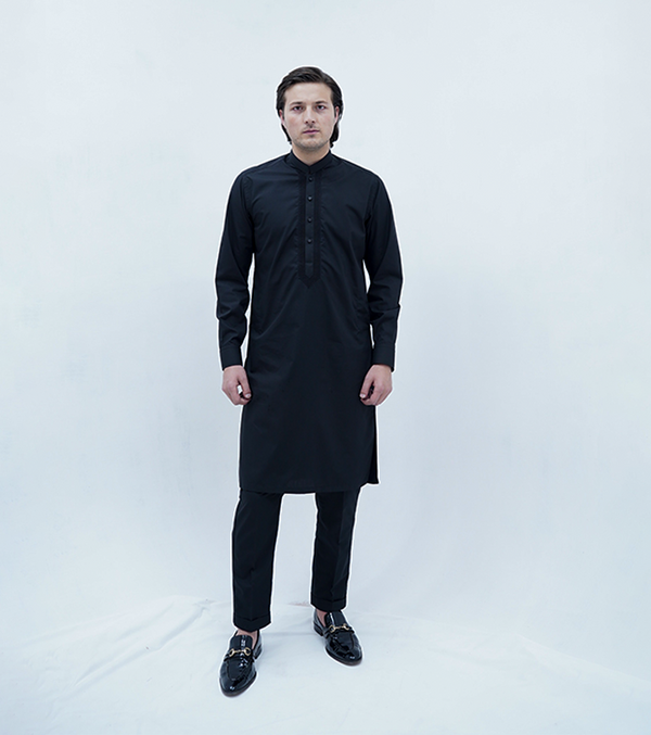 Coal Black Kurta
