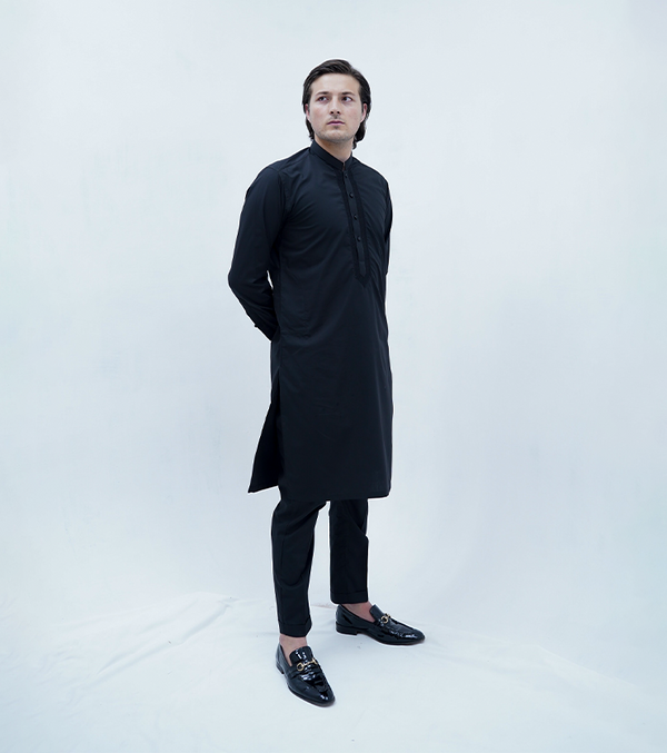 Coal Black Kurta