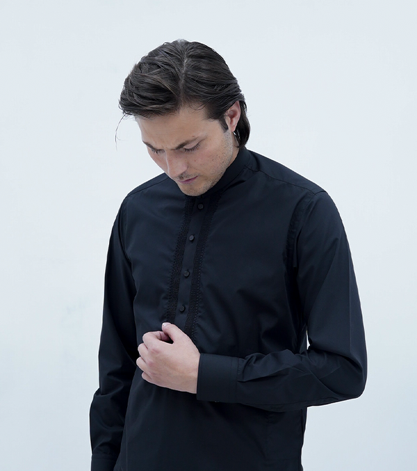 Coal Black Kurta