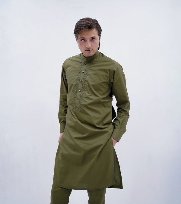 Olive Green Kurta