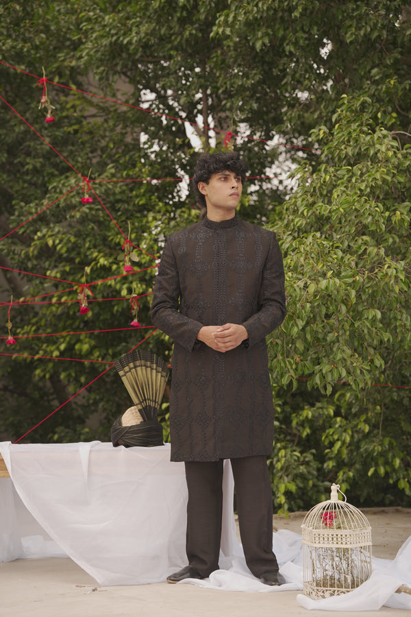 NEVA BLACK SHERWANI