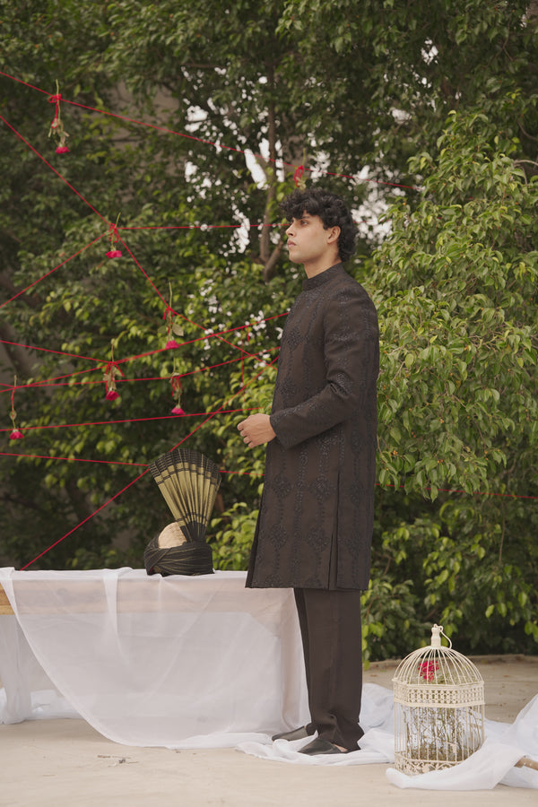 NEVA BLACK SHERWANI