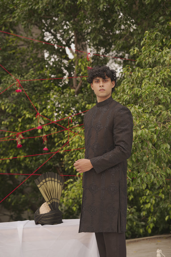 NEVA BLACK SHERWANI