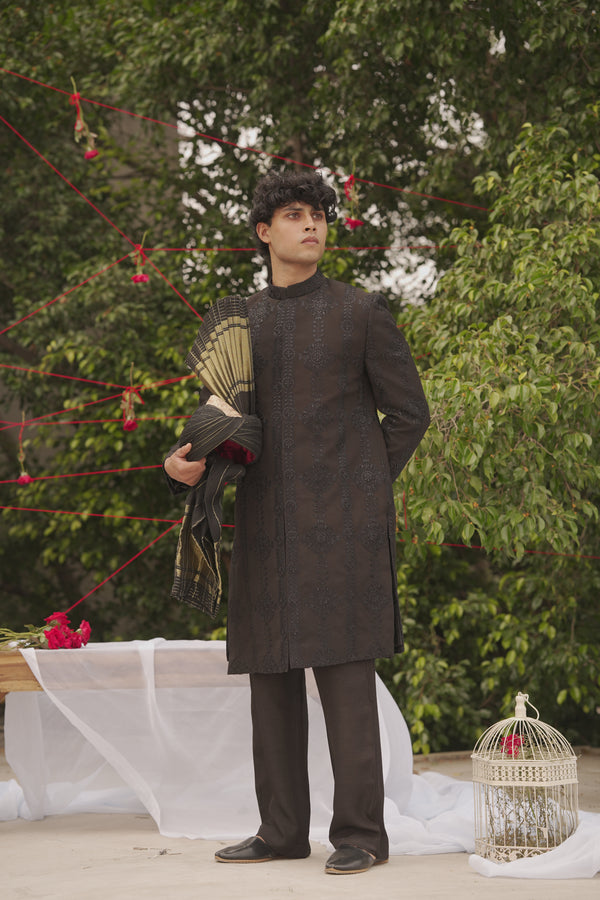 NEVA BLACK SHERWANI