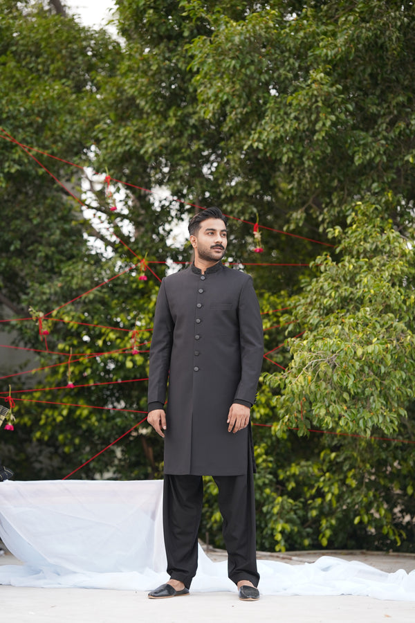 GONUL BLACK SHERWANI
