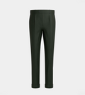 Dark Green Single Pleated With Turn Up Pant