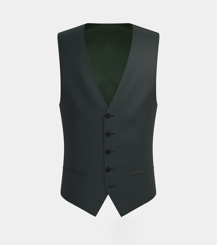 Dark Green Notch Lapel Three Piece Suit