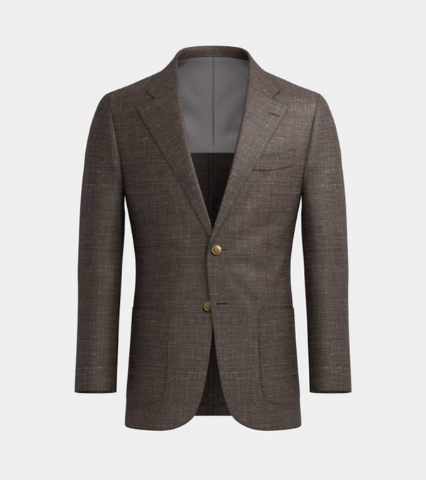 Dark Grey Irish Linen Notch Lapel  Casual Blazer
