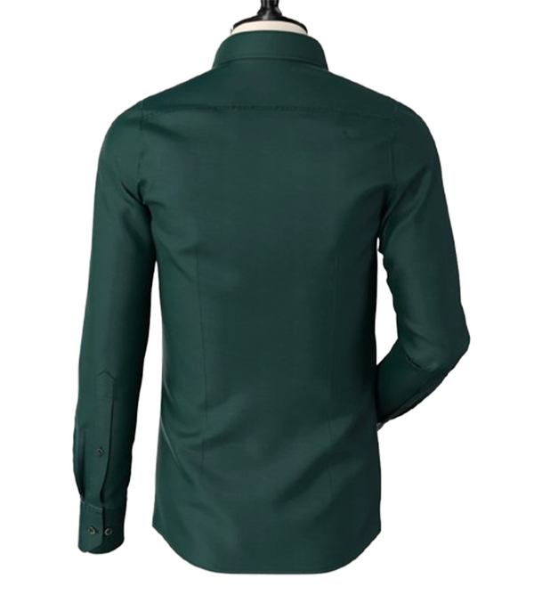 Green  Classic Spread Collar Shirt