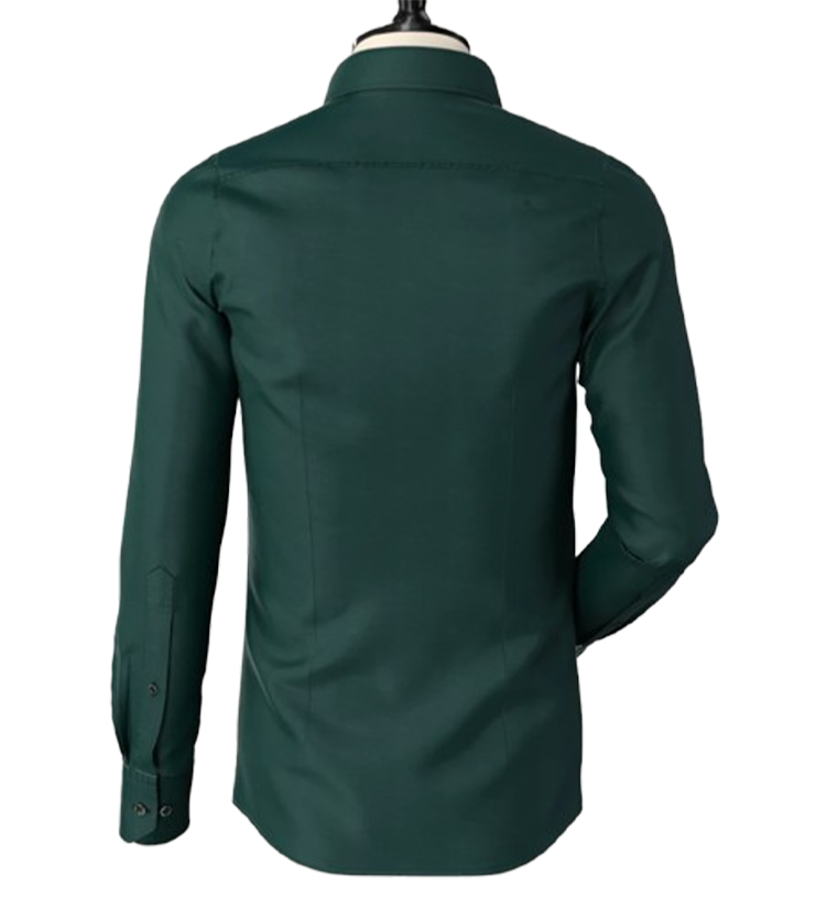 Green  Classic Spread Collar Shirt