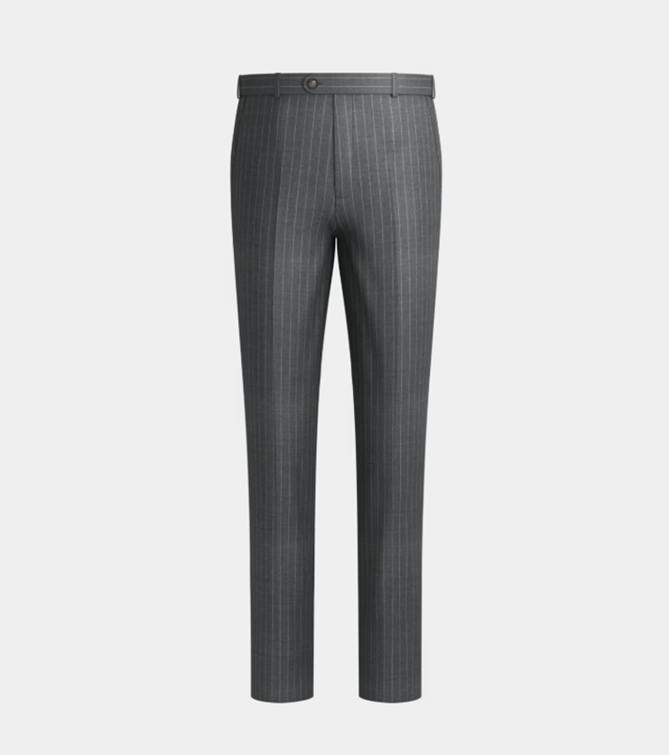 Grey Stripe Basic Pant