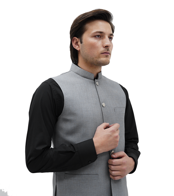 Silver Grey Regular Style Waistcoat