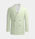 Light Green Irish Linen Double Breasted Casual Blazer