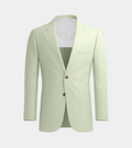 Light Green Irish Linen Notch Lapel  Casual Blazer